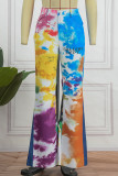 Color Street Camuflaje Estampado de letras Corte de bota Cintura media Altavoz Pantalones con estampado completo