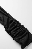 Black Street Solid Patchwork Skinny Jumpsuits med turtleneck