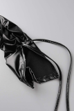 Negro sexy sólido doblar flaco cintura alta lápiz color sólido fondos