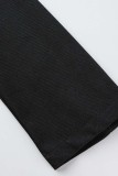 Khaki Casual Solid Patchwork Oberbekleidung mit Umlegekragen