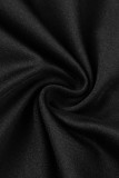 Zwarte casual basic skinny potloodbroek met hoge taille en letterprint