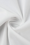Colarinho branco casual patchwork fenda contraste manga longa duas peças