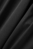 Black informal letra impresa básica pantalones de lápiz de cintura alta del flaco