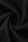 Black Casual Letter Patchwork Conventional Collar Outerwear