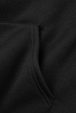 パープル カジュアル プリント パッチワーク フード付き カラー ロング スリーブ ドレス