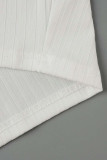 Roupa esportiva branca casual patchwork sólido decote em V manga longa duas peças