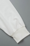 Weiß Casual Street Print Patchwork O-Ausschnitt T-Shirt Kleid Kleider