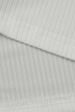 Vita Elegant Solid Patchwork Genomskinliga Half A Turtleneck Pencil Skirt Klänningar