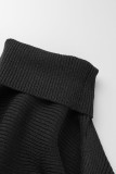 Blusas de gola alta assimétrica com fenda em patchwork preto preto