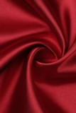 Robe de soirée bustier fendue en patchwork rouge élégante