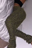 Коричневые однотонные лоскутные узкие брюки с завышенной талией в стиле пэчворк Brown Street