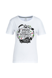Witte party eenvoud print patchwork letter O hals T-shirts