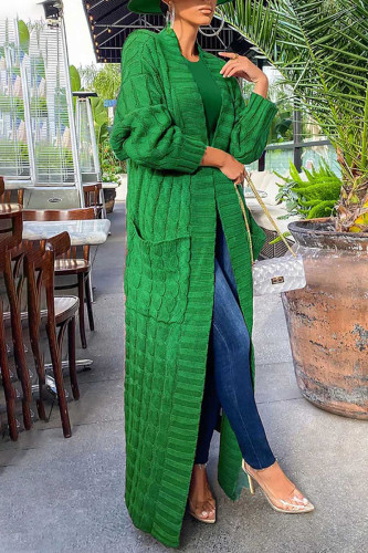Зеленая повседневная однотонная верхняя одежда в стиле пэчворк