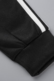 Due pezzi manica lunga colletto con cappuccio casual tinta unita grigio