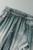 Grigio Casual Lettera Basic Regolare Vita alta Pantaloni convenzionali