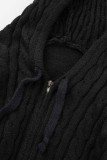 Серый Повседневный Однотонный Пэчворк Воротник с капюшоном Длинный рукав Из двух частей