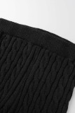 Черный повседневный сплошной лоскутный воротник с капюшоном и длинным рукавом из двух частей