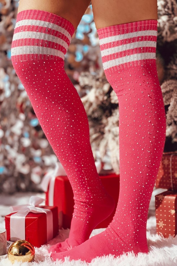Розовые повседневные повседневные носки в полоску в стиле пэчворк Hot Drill