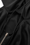Vestidos de falda lápiz con cuello encapuchado ahuecado sólido de calle negra