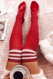 Pink Casual Daily Striped Patchwork Hot Drill Sock