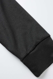 Vestidos de falda lápiz con cuello encapuchado ahuecado sólido de calle negra