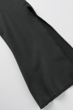 Vestidos de saia lápis preto sexy de patchwork sólido com gola quadrada