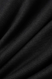 カーキ ストリート ソリッド 中空フード付きカラー ペンシル スカート ドレス