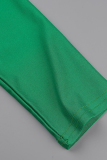 Green Party Solid Fold V-Ausschnitt Trompeten-Meerjungfrau-Kleider