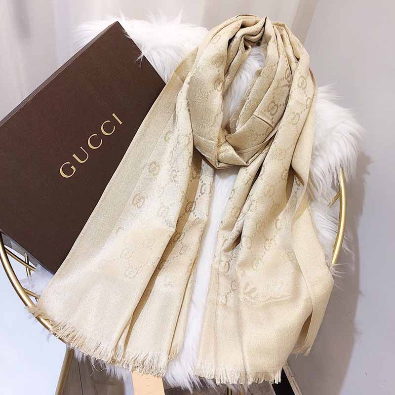 

Gold Elegant Letter Tassel Scarf