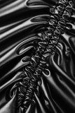 Черные повседневные уличные однотонные однотонные бинты в стиле пэчворк со складками, обычные, со средней посадкой, карандаш, сплошной цвет
