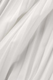 Белые повседневные элегантные однотонные пуговицы в стиле пэчворк, складывающиеся с поясом, отложным воротником, прямые комбинезоны