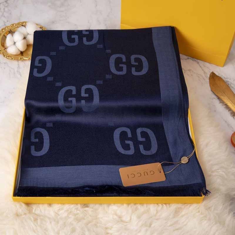

Navy Blue Elegant Letter Tassel Scarf(Without Box)