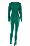 Aprikos Sexig Solid Patchwork Skinny Jumpsuits med blixtlåskrage