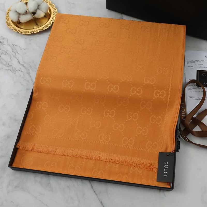 

Orange Elegant Letter Tassel Scarf(Without Box)