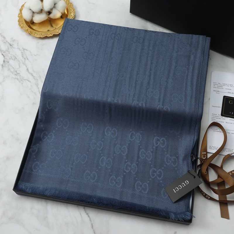 

Dark Blue Elegant Letter Tassel Scarf(Without Box)