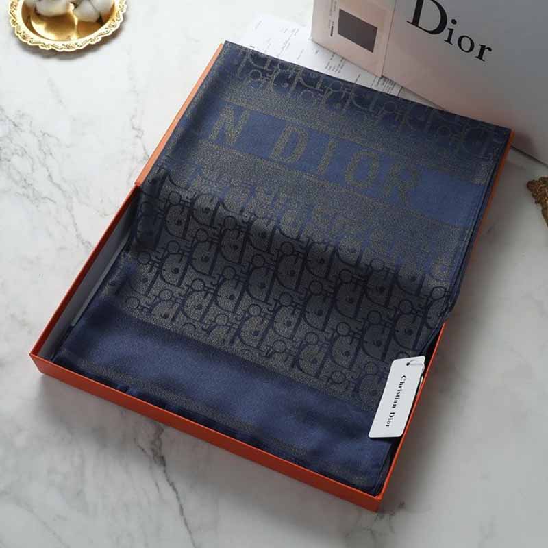 

Dark Blue Elegant Letter Patchwork Scarf(Without Box)