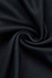 Vestido irregular con cuello en O asimétrico y patchwork con estampado sexy negro Vestidos