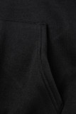 ブルゴーニュカジュアルプリントパッチワークフード付きカラー長袖ツーピース