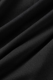 Черный сексуальный узкий комбинезон с вырезом в стиле пэчворк и половиной водолазки