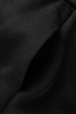 Серый Повседневный Однотонный Пэчворк Воротник с капюшоном Длинный рукав Из двух частей