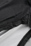 Robes de jupe crayon à col roulé à imprimé sexy noir