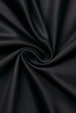 黒のセクシーなプリント パッチワーク スリット半分タートルネック ペンシル スカート ドレス