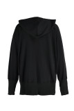 Grå Mode Casual Solid Patchwork Hooded Collar Tops