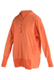 Tops à col à capuche en patchwork uni à la mode orange