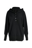 Vit Mode Casual Solid Patchwork Hooded Collar Tops