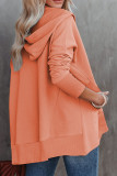 Orange Fashion Casual Solid Patchwork Hooded Collar Tops