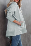 Grå Mode Casual Solid Patchwork Hooded Collar Tops