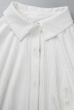 Casaco Laranja Casual Patchwork Sólido Cardigan Turndown Collar Plus Size