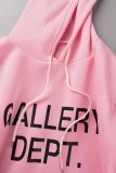 Rose Street Print Letter Hooded Collar Long Sleeve Two Pieces