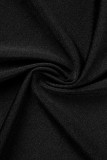 Robe de soirée à col oblique fendue en patchwork solide bordeaux